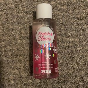 It’s pink and white the brand PINK  frosted fresh and clean